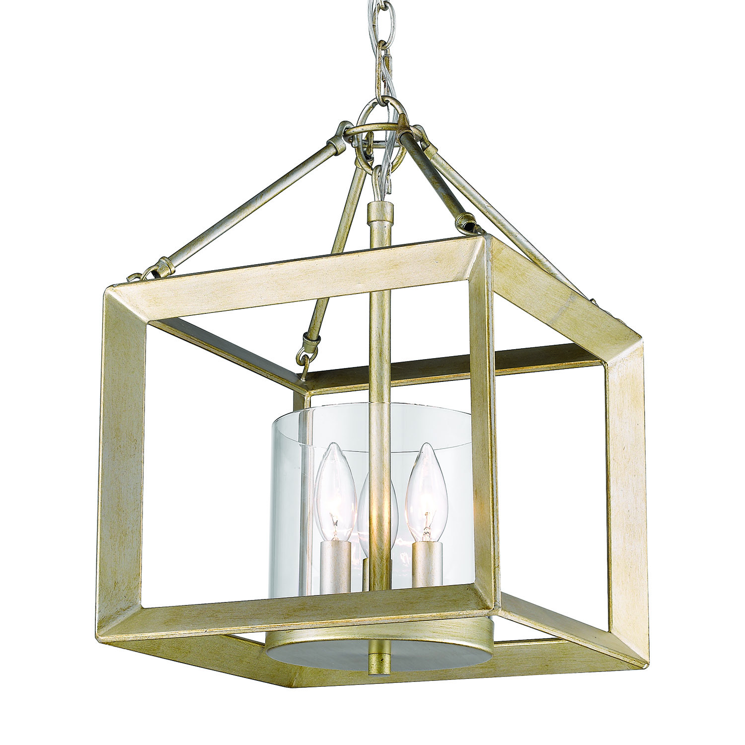 Golden Lighting-2073-M3 WG-CLR-Smyth - Convertible Pendant in Contemporary style - 89.25 Inches high by 11.75 Inches wide White Gold Clear Gunmetal Bronze Finish